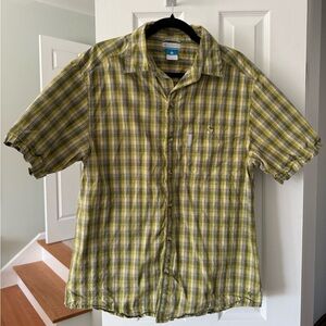 Columbia Yellow and Green Plaid Casual Shirt